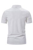 Polo de punto blanco de algodón de manga corta slim fit para hombre