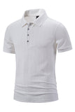 Polo de punto blanco de algodón de manga corta slim fit para hombre