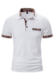 Polo casual de hombre de manga corta de algodón blanco