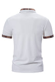 Polo casual de hombre de manga corta de algodón blanco