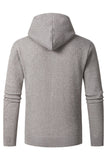 Chaqueta cárdigan con capucha gris para hombre