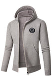 Chaqueta cárdigan con capucha gris para hombre