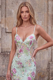 Lentejuelas sirena tirantes de espagueti lentejuelas vestido de fiesta negro con apliques