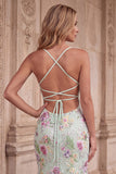 Lentejuelas sirena tirantes de espagueti lentejuelas vestido de fiesta negro con apliques