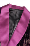 chal morado solapa lentejuelas blazer de fiesta