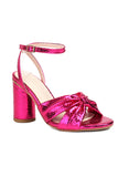 Lazo fucsia brillante para mujer Tacones altos