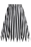 Falda de traje de pirata casual con estampado de rayas de bloque de color negro