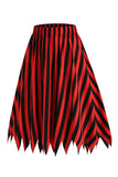 Falda de traje de pirata casual con estampado de rayas de bloque de color negro