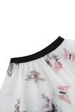 Falda midi suelta suelta de gasa floral con estampado de cintura alta albaricoque