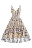 Elegante vestido vintage sin mangas bordado de encaje floral negro