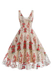 Elegante vestido vintage sin mangas bordado de encaje floral negro