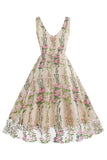 Elegante vestido vintage sin mangas bordado de encaje floral negro