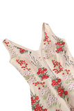 Elegante vestido vintage sin mangas bordado de encaje floral negro