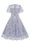 Albaricoque lentejuelas hoja bordada malla superposición elegante vestido vintage