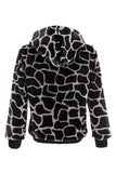 Sudadera con capucha con cremallera de piel sintética de leopardo para hombre