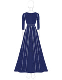 Sparkly A Line Lentejuelas Manga Larga Azul Marino Vestido Madre de la Novia