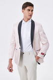 Blazer de hombre con solapa chal rosa claro