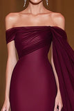 Cabernet Off The Shoulder Vestido de Baile Militar Largo de Tul Sirena