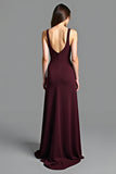 Cabernet A Line Spaghetti Straps Vestido largo de dama de honor