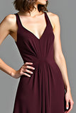 Cabernet A Line Spaghetti Straps Vestido largo de dama de honor