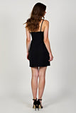 Tirantes finos vaina largo corto pequeño vestido negro