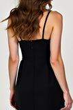 Tirantes finos vaina largo corto pequeño vestido negro