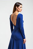 Vestido De Novia De Manga Larga Azul Real Madre De La Novia