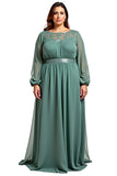 Vaina de Eucalipto Cuello Redondo Vestido Largo Madre De Novia