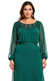 Vaina verde oscuro Vestido de gasa madre de la novia