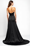 Corsé palabra de honor sirena vestido de corsé negro con abertura