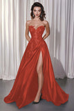 Vestido de fiesta largo de satén Novia de línea A negro con apliques de encaje