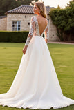 lvory A Line Vestido de Novia de Encaje con Apliques