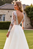 lvory A Line Vestido de Novia de Encaje con Apliques