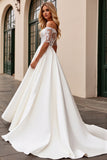 lvory A Line Off The Shoulder Vestido de novia largo de encaje