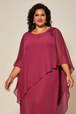 Desert Rose Chiffon Una línea de talla grande Madre De Vestido De Novia
