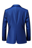 Trajes de fiesta de solapa con muescas de 2 piezas de doble botonadura azul real para hombre