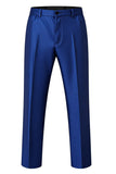 Trajes de fiesta de solapa con muescas de 2 piezas de doble botonadura azul real para hombre