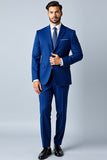 Chal Azul Real Solapa Slim Fit 2 piezas Traje de Hombre