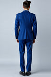 Chal Azul Real Solapa Slim Fit 2 piezas Traje de Hombre