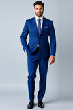 Chal Azul Real Solapa Slim Fit 2 piezas Traje de Hombre