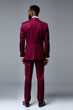 Trajes de fiesta para hombre Burgundy Peak Solapel 2 piezas