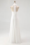 Vestido largo bohemio de playa de talla grande con capestro blanco con capestro