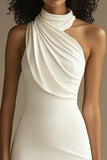Vestido corto de graduación halter blanco