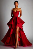 Vestido formal de falda y falda en forma de A en color fucsia
