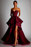 Vestido formal de falda y falda en forma de A en color fucsia
