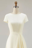 Narciso A Line Cuello Barco Vintage Satén Vestido Largo De Trabajo
