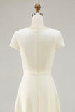 Narciso A Line Cuello Barco Vintage Satén Vestido Largo De Trabajo