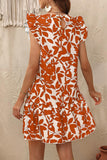 Vestido corto de verano floral blanco y azul A Line