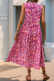 Vestido de verano sin mangas sin mangas estampado azul