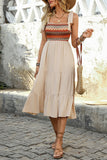 Vestido de verano Light Kahki A Line con lazo